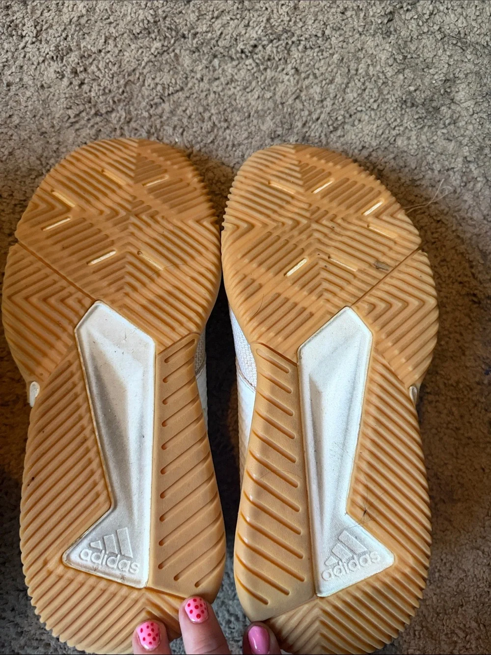 adidas White and Light Gray Mesh Training Sneakers